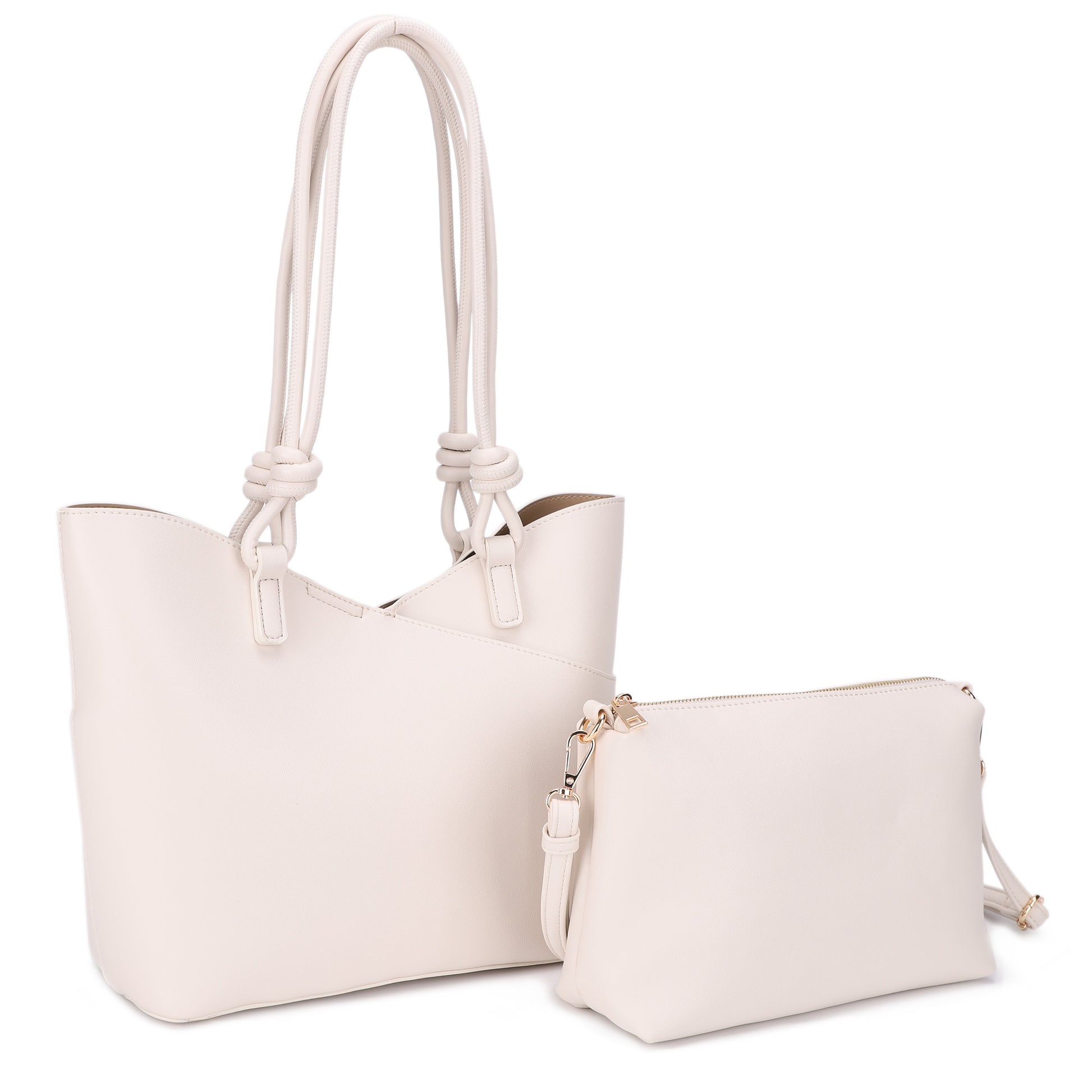 Chelsea 2 Pc Set - V Line Tote W. Knotted Handles