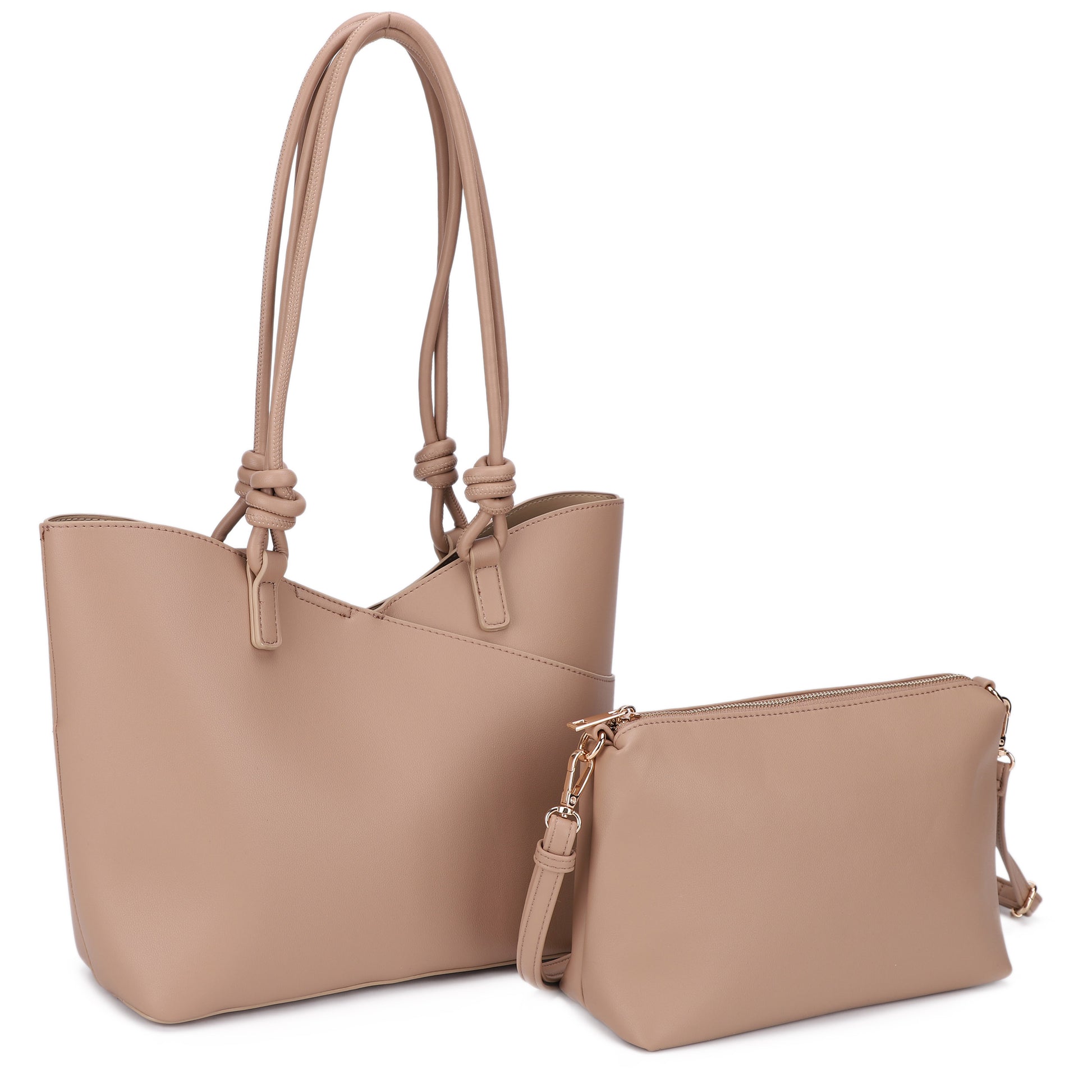 Chelsea 2 Pc Set - V Line Tote W. Knotted Handles