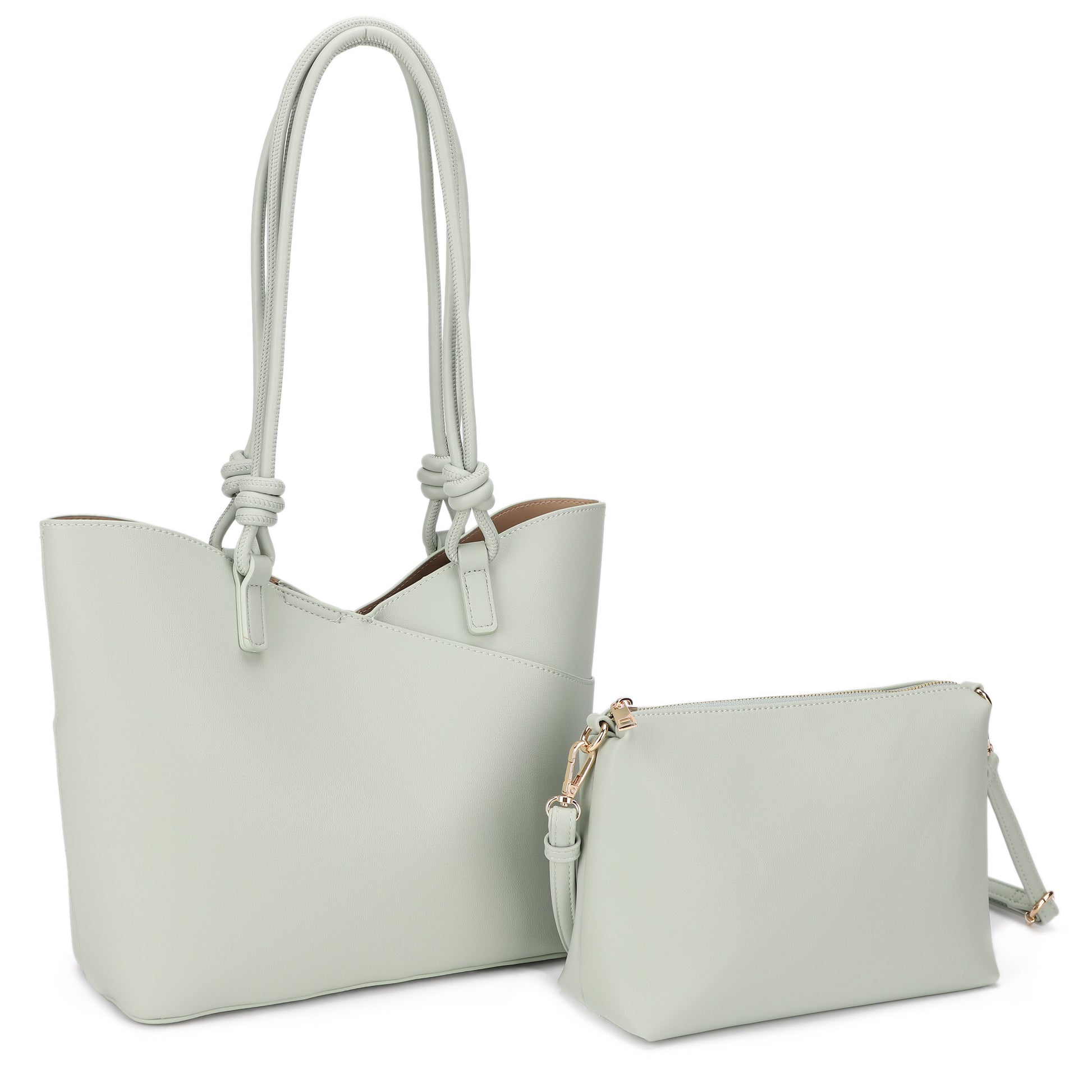 Chelsea 2 Pc Set - V Line Tote W. Knotted Handles