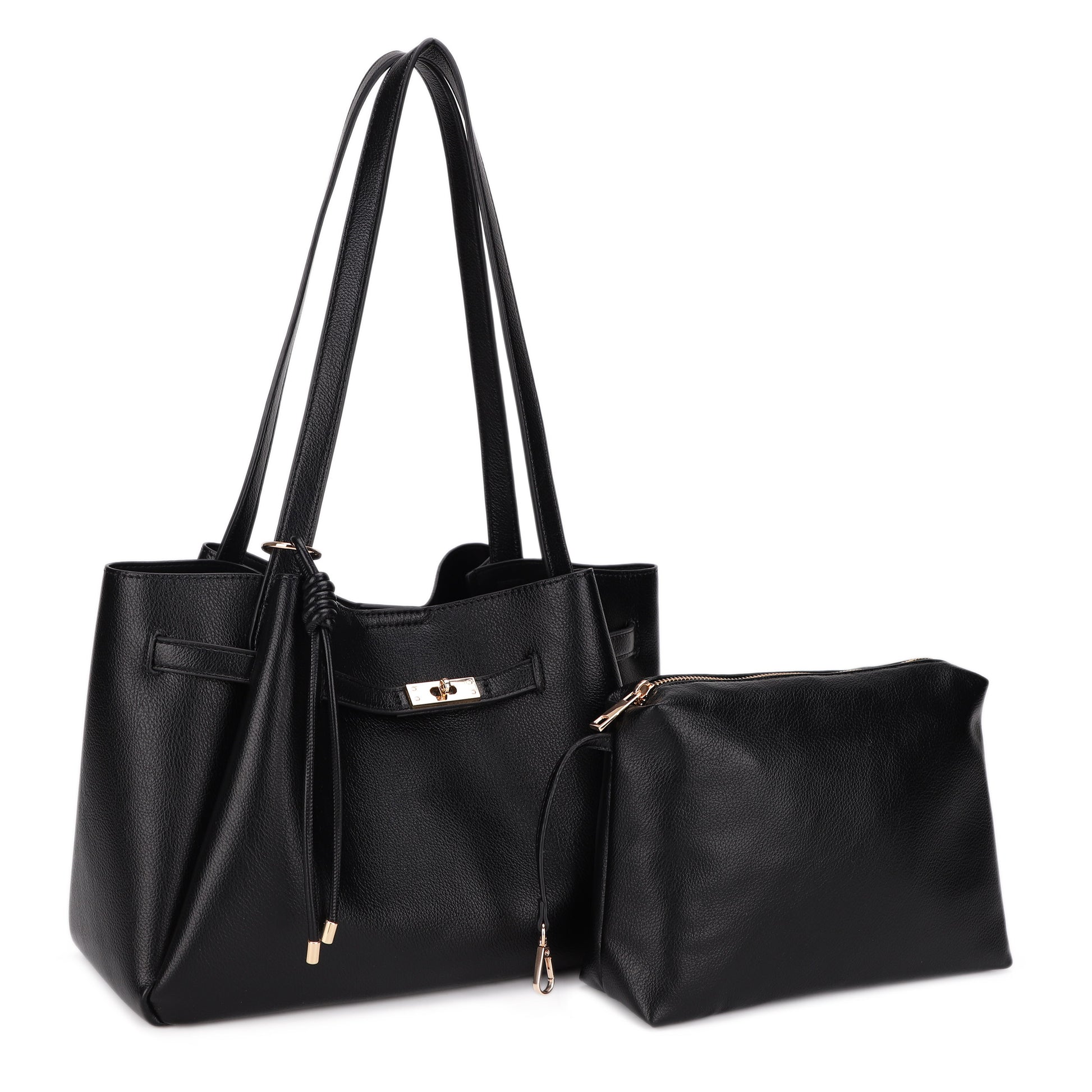 Lucy 2 In 1-Soft Body Tote W. Inner Bag +Hanging Charm