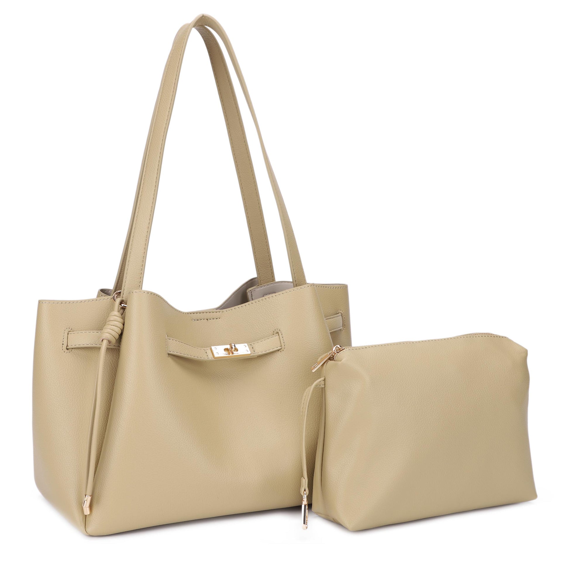Lucy 2 In 1-Soft Body Tote W. Inner Bag +Hanging Charm