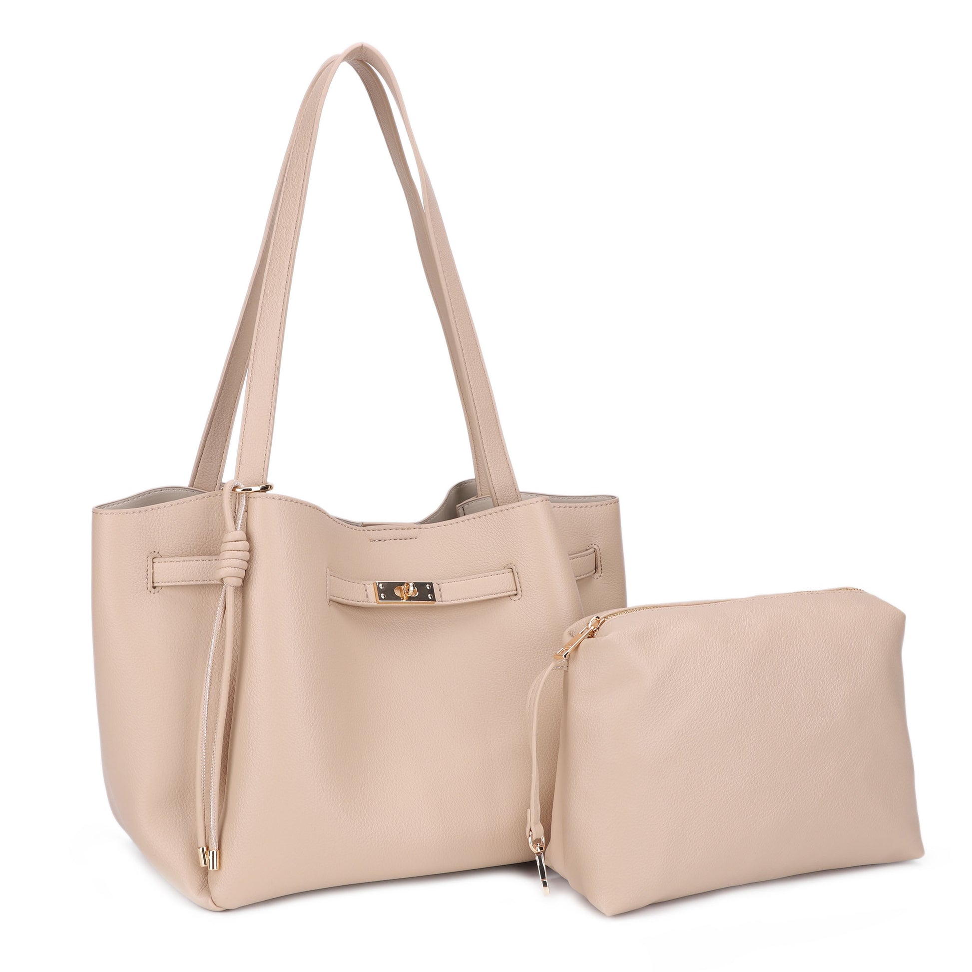 Lucy 2 In 1-Soft Body Tote W. Inner Bag +Hanging Charm
